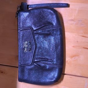 Coach Wristlet Clutch Black Patent Leather